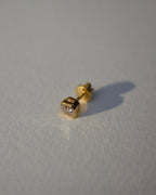 Titan Octagon Silver Bezel Studs