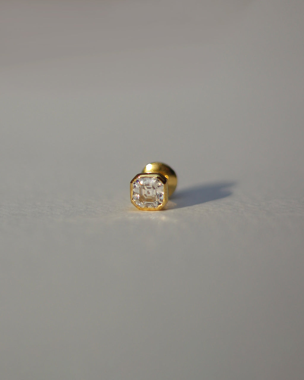 Titan Octagon Silver Bezel Studs