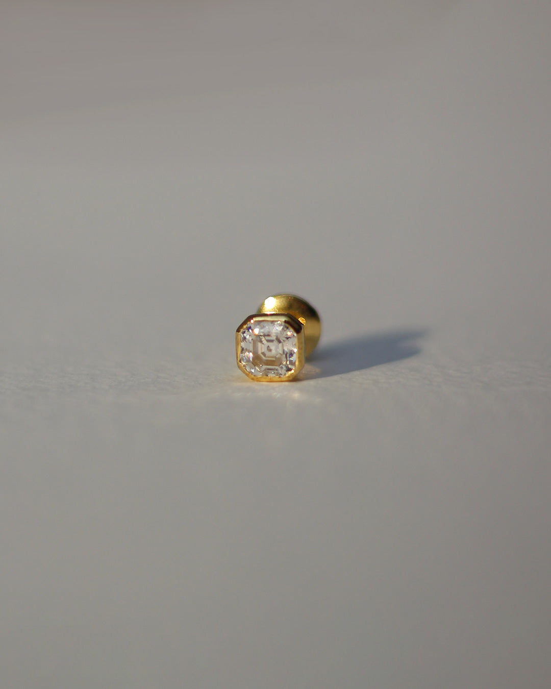 Titan Octagon Silver Bezel Studs