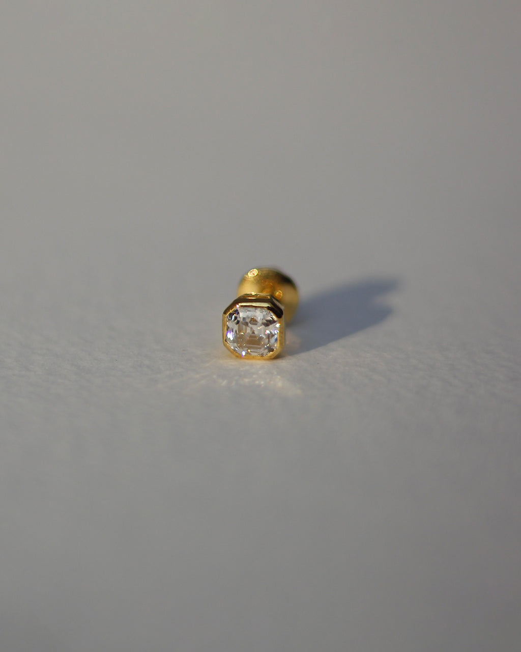 Titan Octagon Silver Bezel Studs