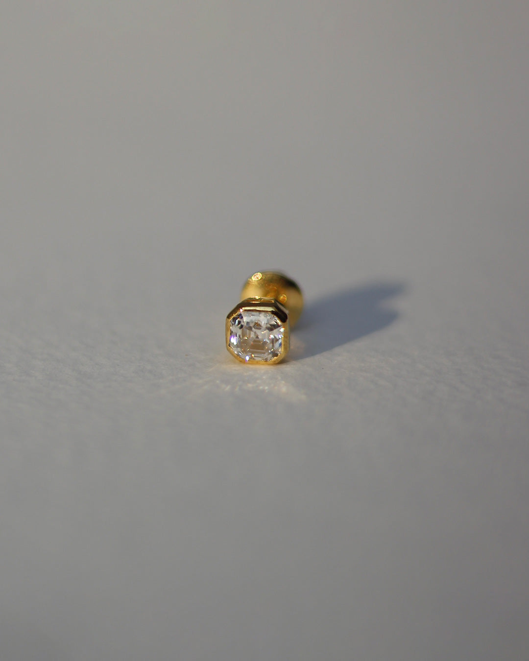 Titan Octagon Silver Bezel Studs