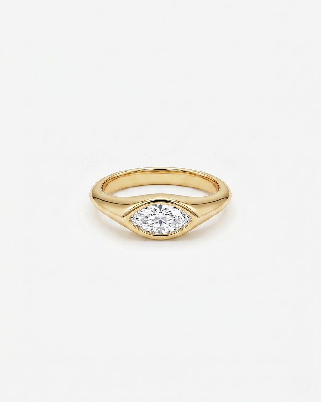 Apex Square Gold Solitaire Ring