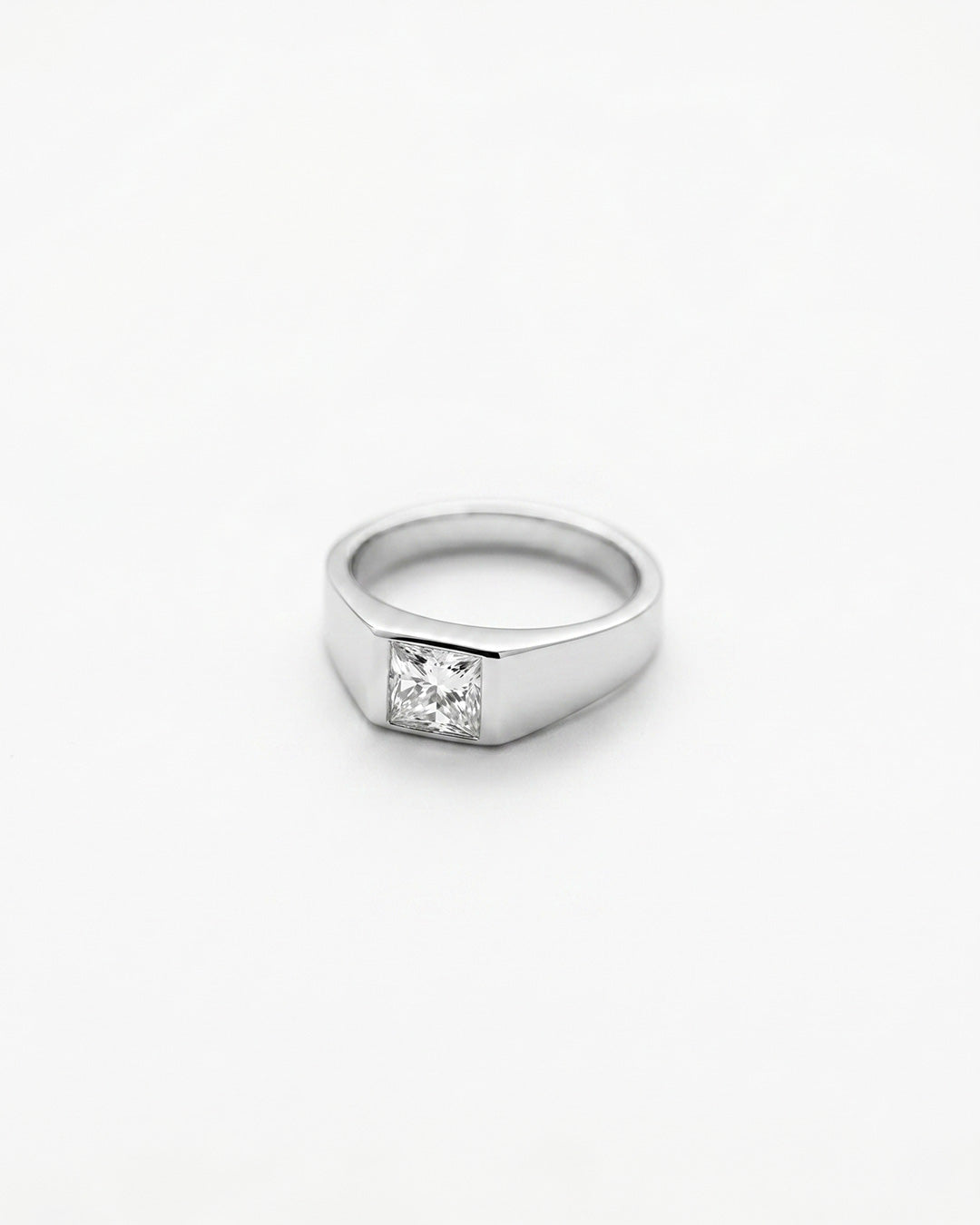 Core Square Silver Solitaire Ring
