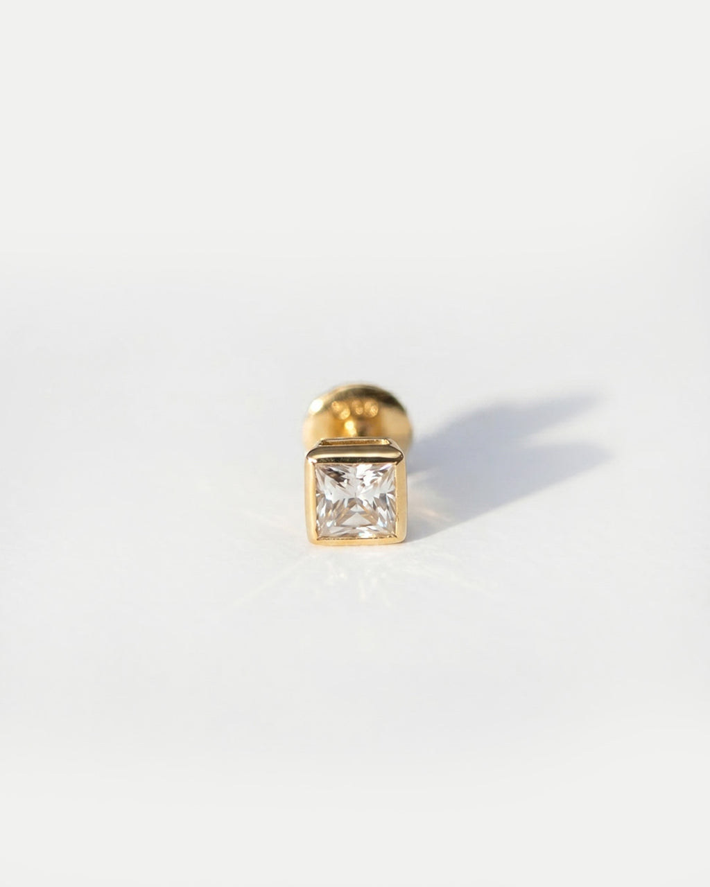 Zenith Square Silver Bezel Studs