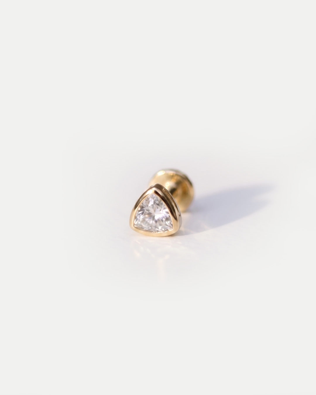 Tricornered Moissanite diamond Ear Studs