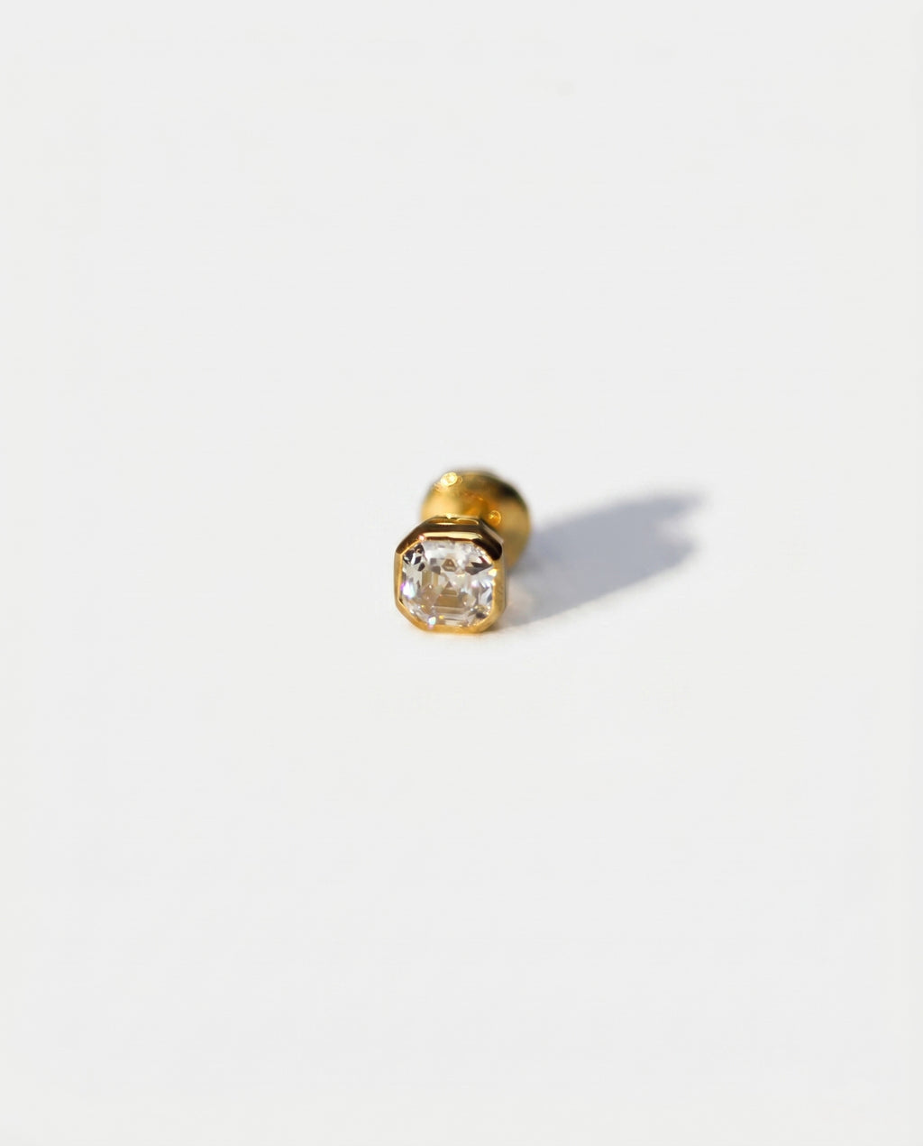 Titan Octagon Silver Bezel Studs