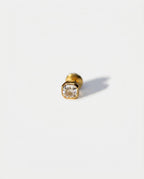 Titan Octagon Silver Bezel Studs