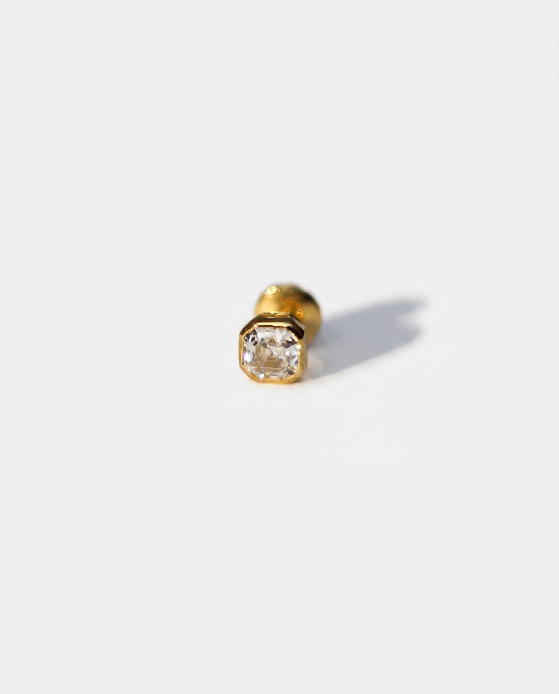 Titan Octagon Silver Bezel Studs