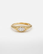 Bezel Set Marquise Cut Moissanite Diamond Ring