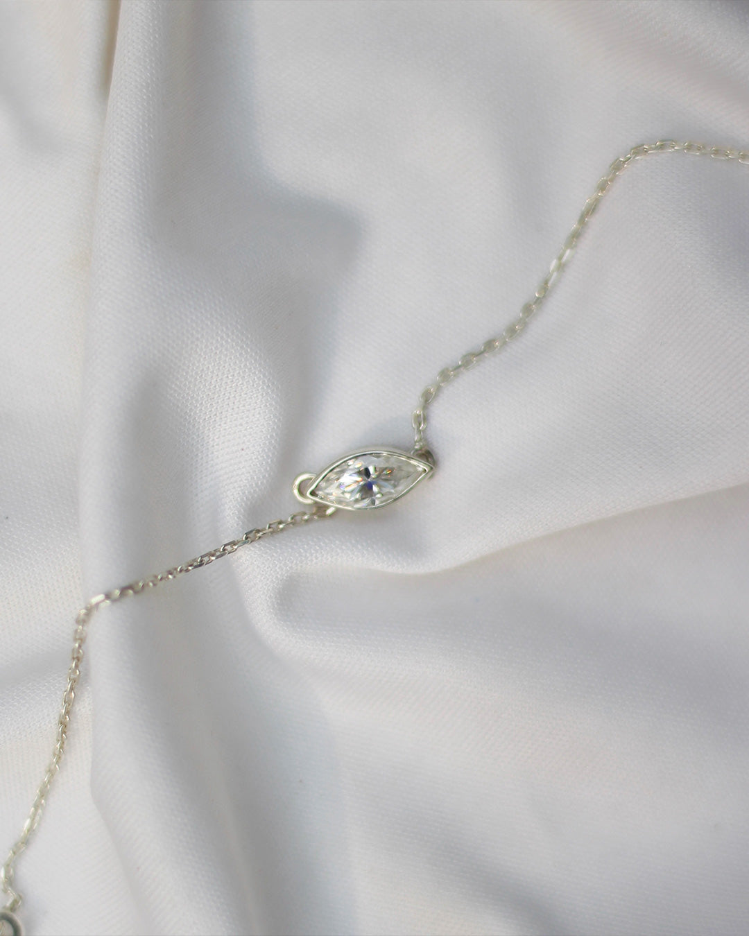 Marquise Solitaire 925 Silver Bracelet