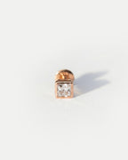 Zenith Square Silver Bezel Studs