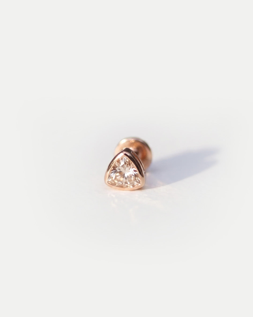 Tricornered Moissanite diamond Ear Studs