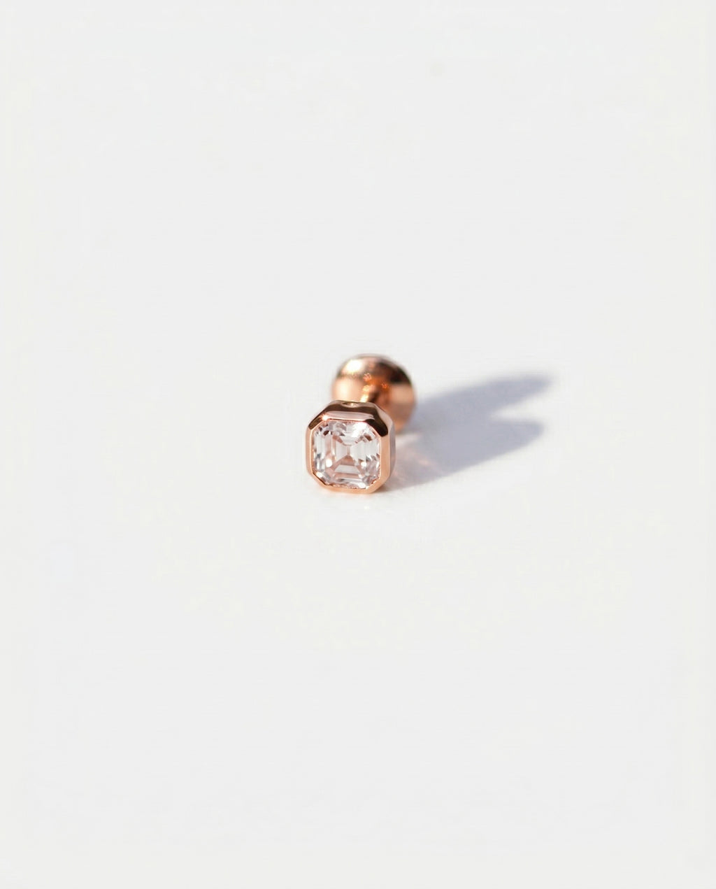Titan Octagon Silver Bezel Studs