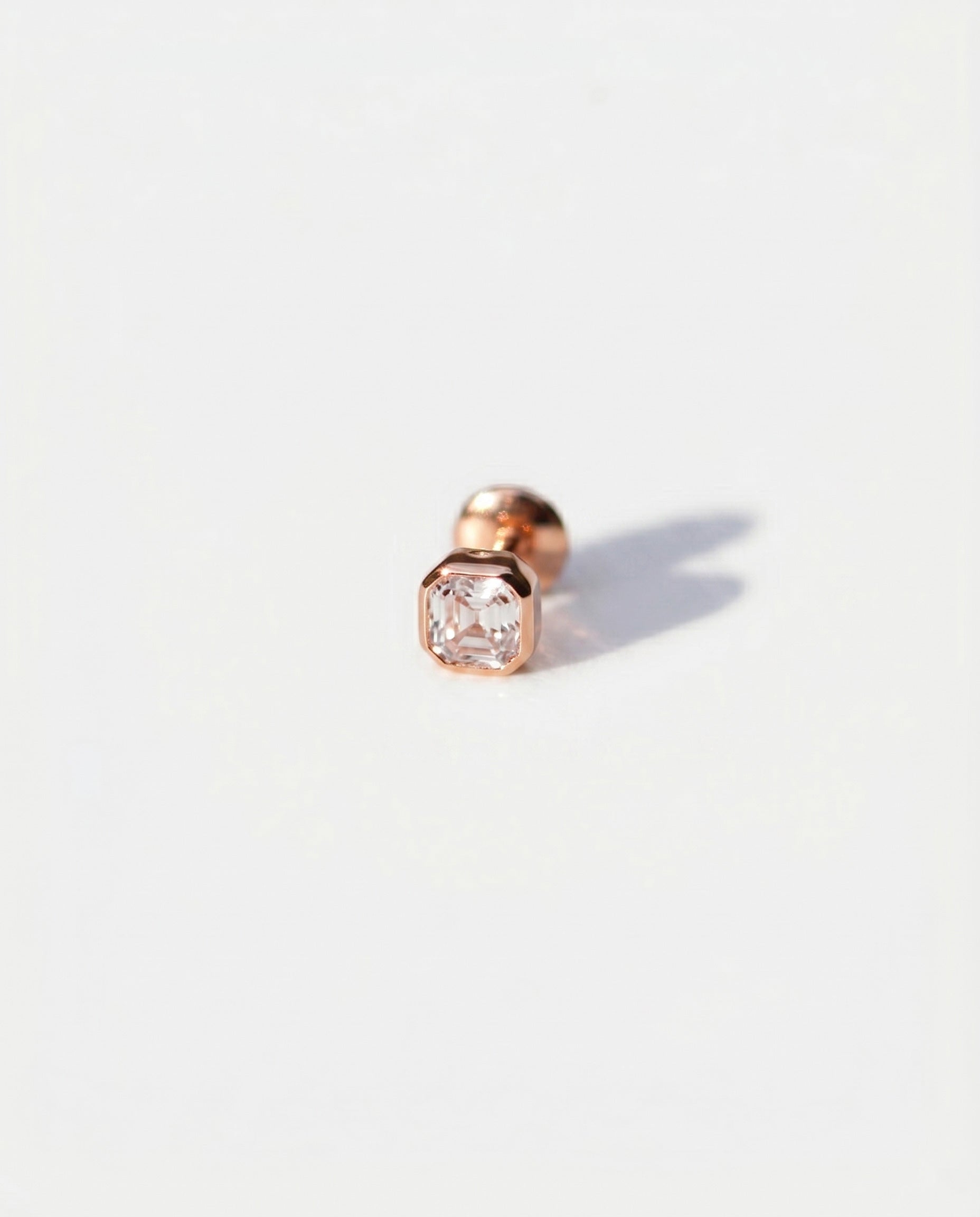 Titan Octagon Silver Bezel Studs