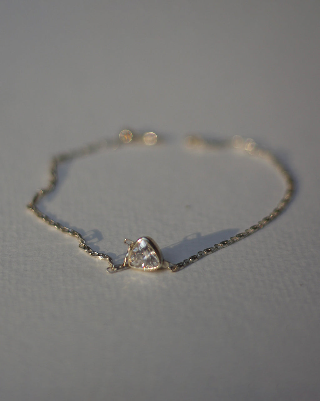 Apex Trillion Solitaire Silver Bracelet