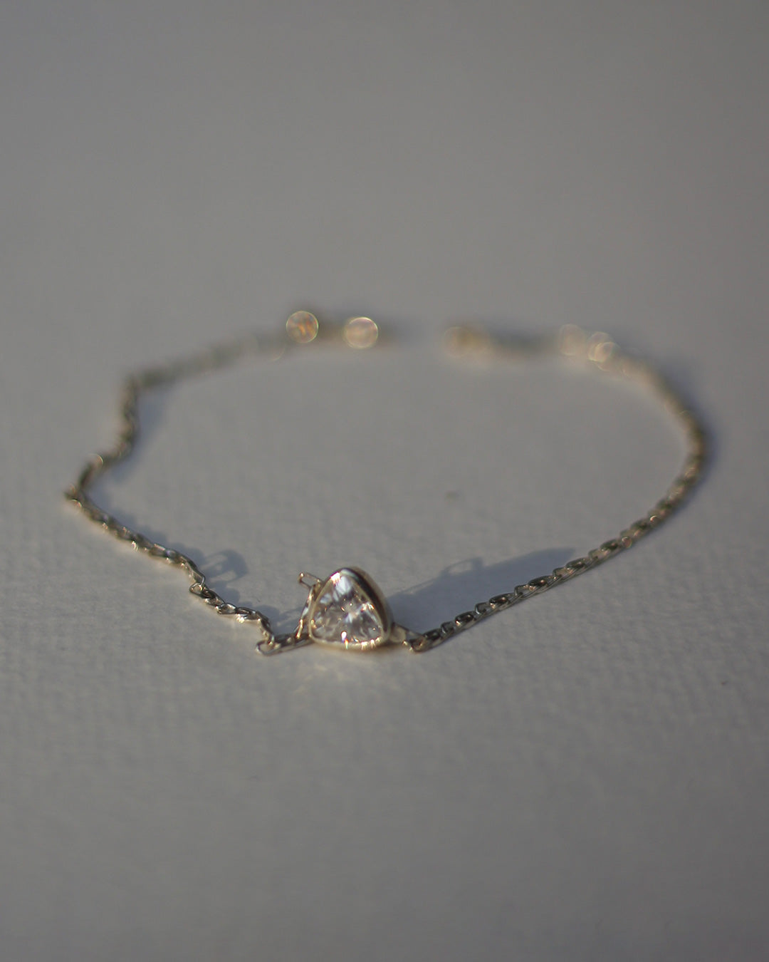 Apex Trillion Solitaire Silver Bracelet