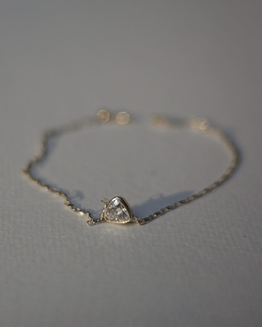 Apex Trillion Solitaire Silver Bracelet