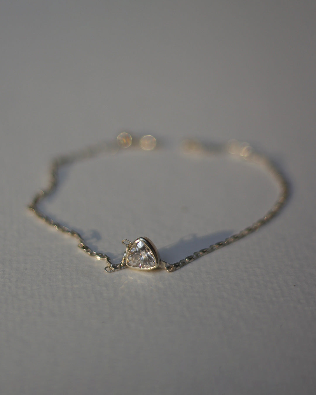 Apex Trillion Solitaire Silver Bracelet