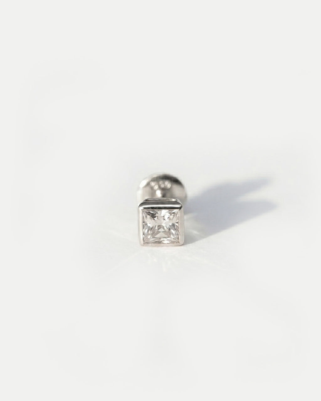 Zenith Square Silver Bezel Studs