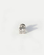 Zenith Square Silver Bezel Studs