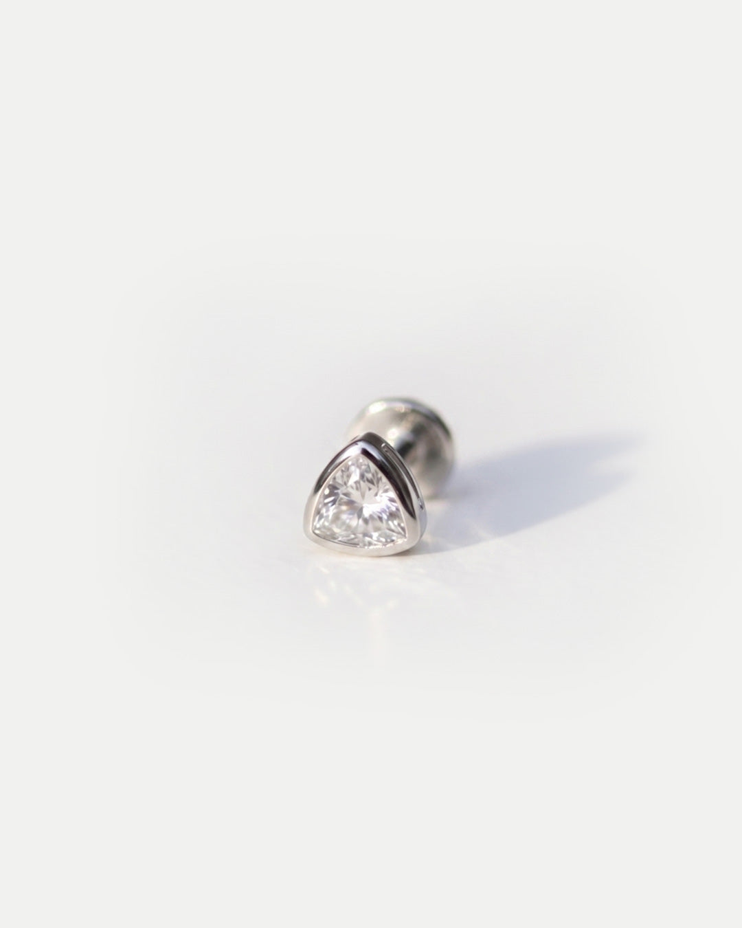 Tricornered Moissanite diamond Ear Studs