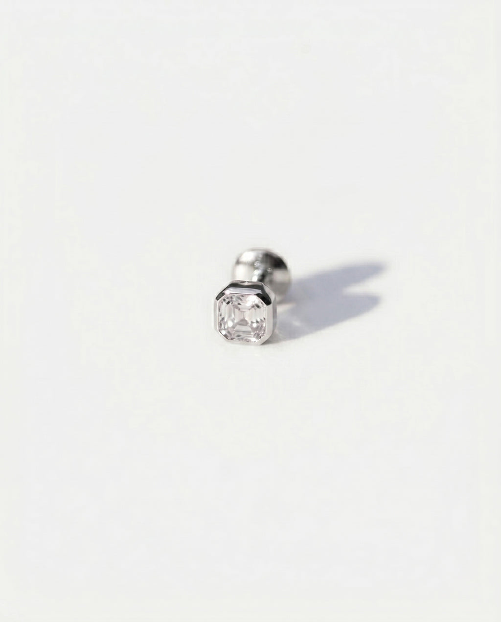 Titan Octagon Silver Bezel Studs