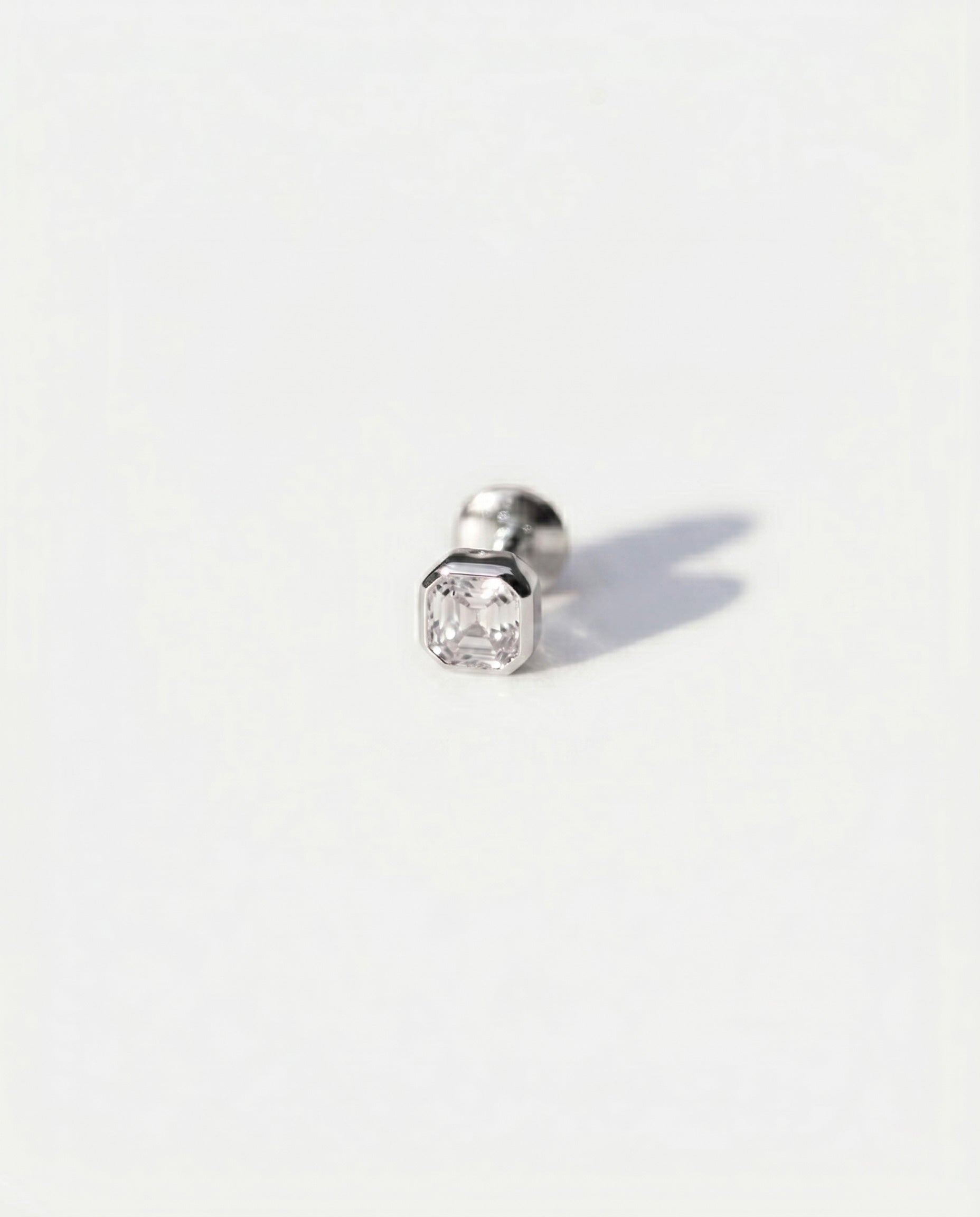 Titan Octagon Silver Bezel Studs