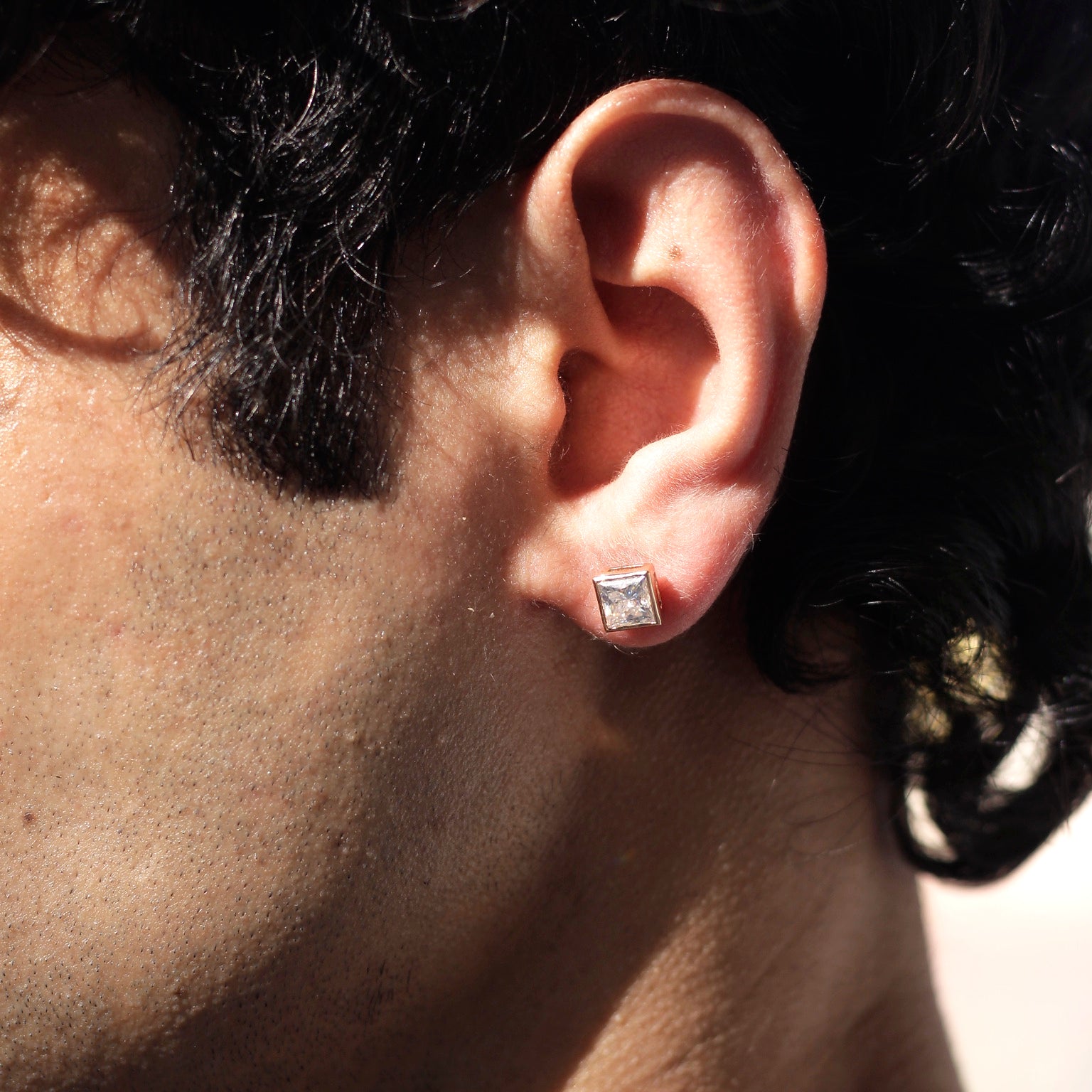 Apex Square Moissanite Diamond Ear Studs