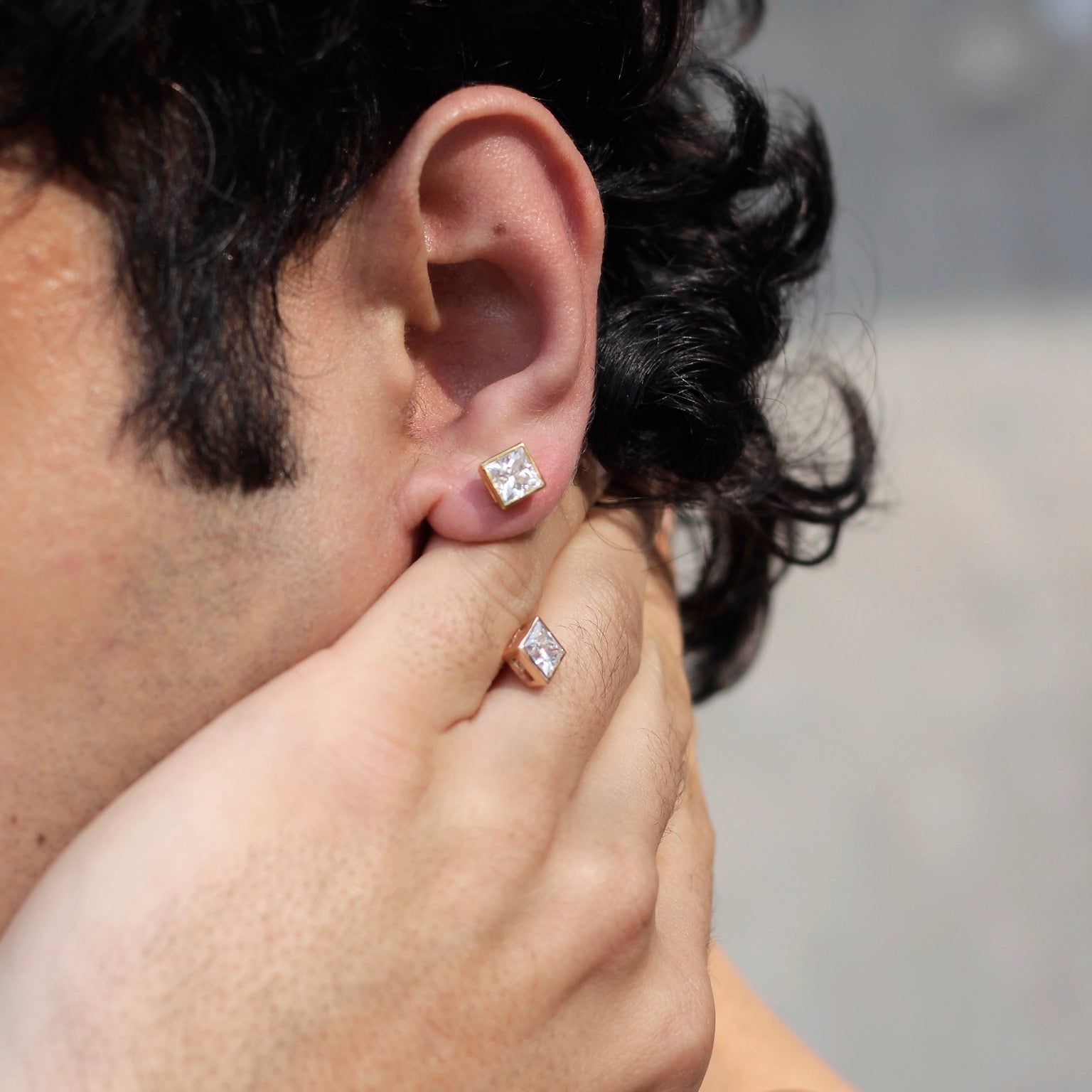 Apex Square Moissanite Diamond Ear Studs