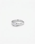 Vantage Emerald Silver Solitaire Ring