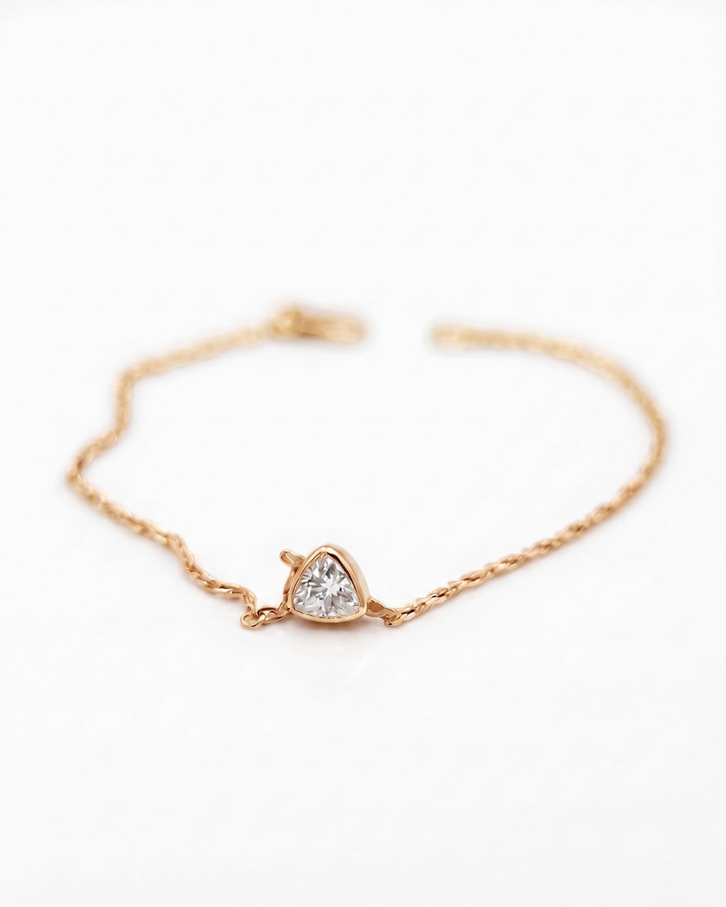 Apex Trillion Solitaire Silver Bracelet