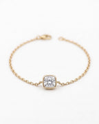 Radiant Square Solitaire Silver Bracelet
