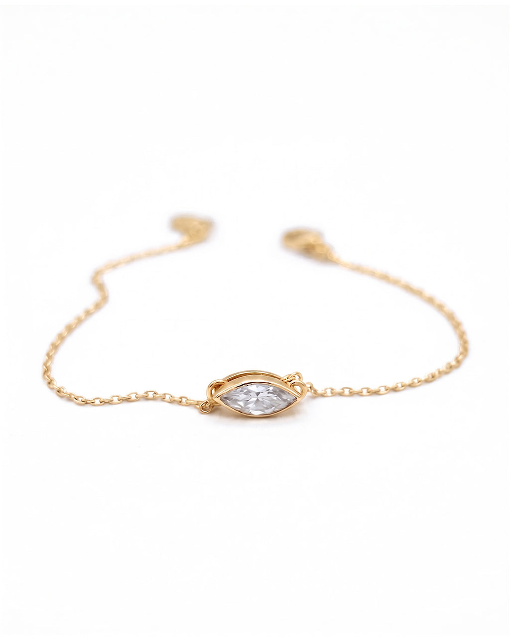 Marquise Solitaire 925 Silver Bracelet