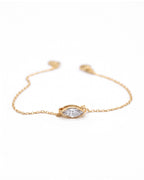 Marquise Solitaire 925 Silver Bracelet