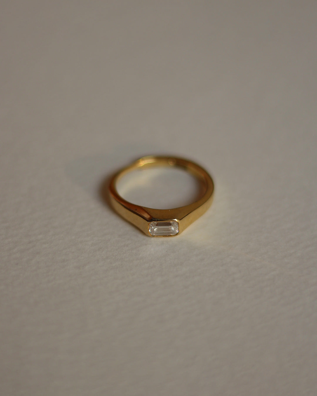 Vantage Emerald Gold Solitaire Ring