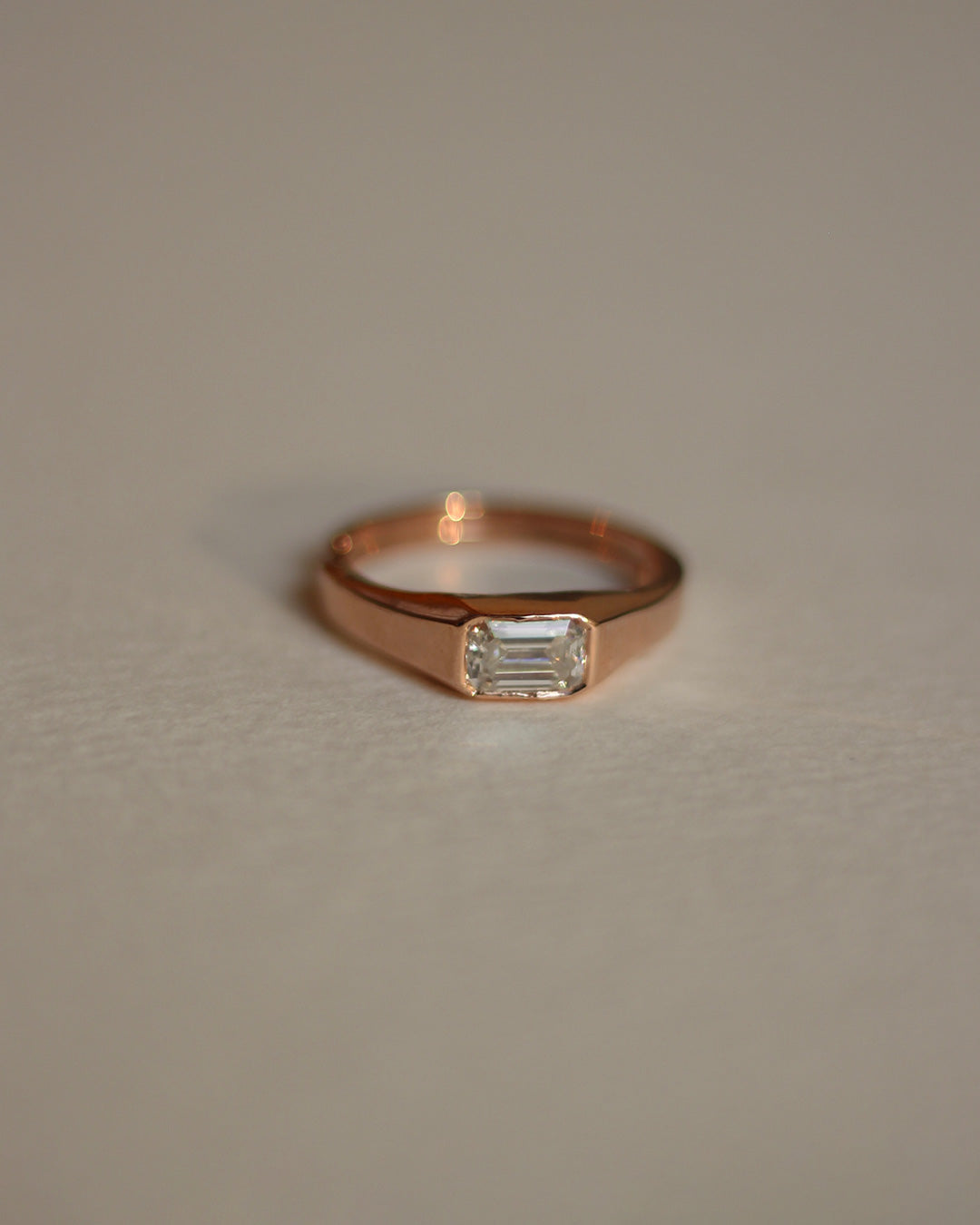 Vantage Emerald Rose Gold Ring