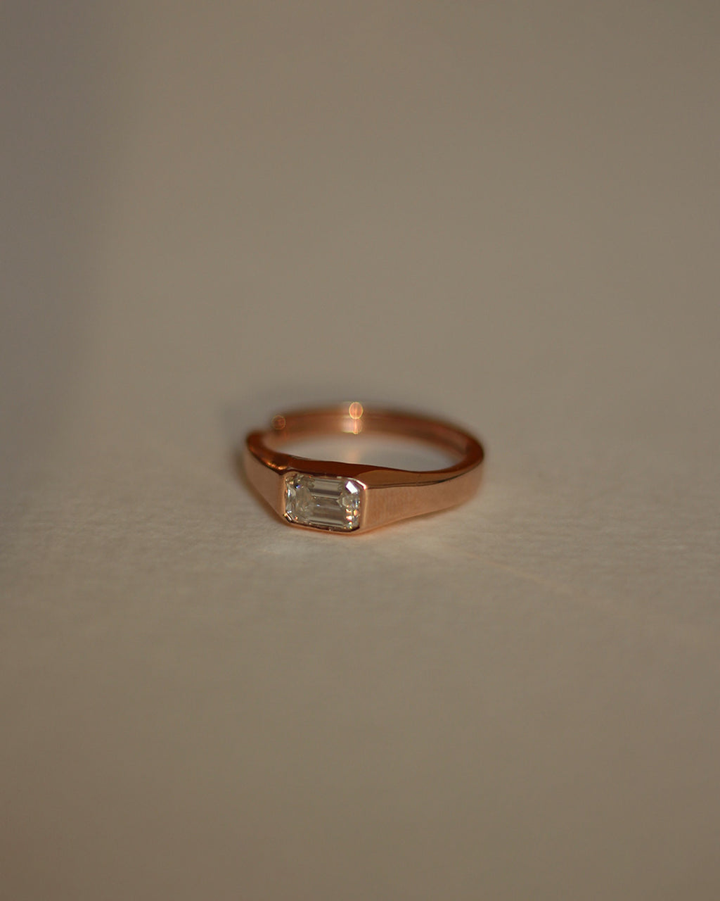 Vantage Emerald Rose Gold Ring