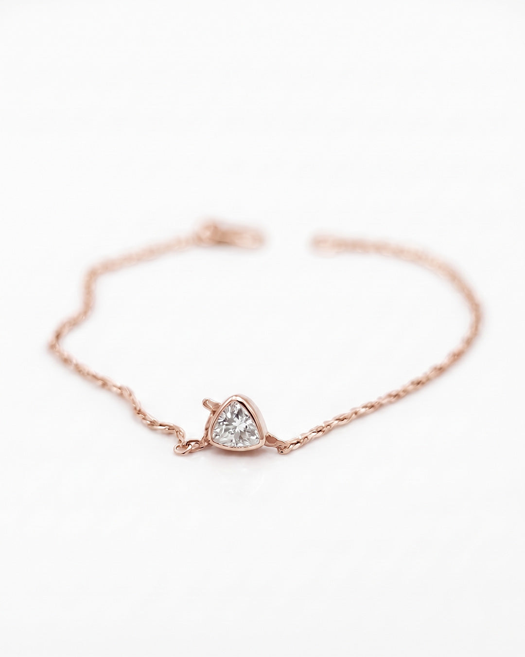 Apex Trillion Solitaire Silver Bracelet