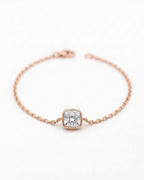 Radiant Square Solitaire Silver Bracelet