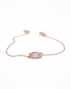 Marquise Solitaire 925 Silver Bracelet