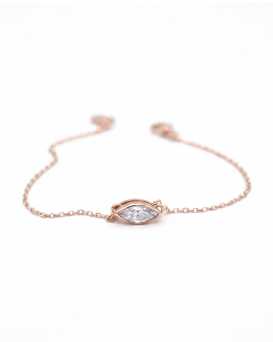 Marquise Solitaire 925 Silver Bracelet