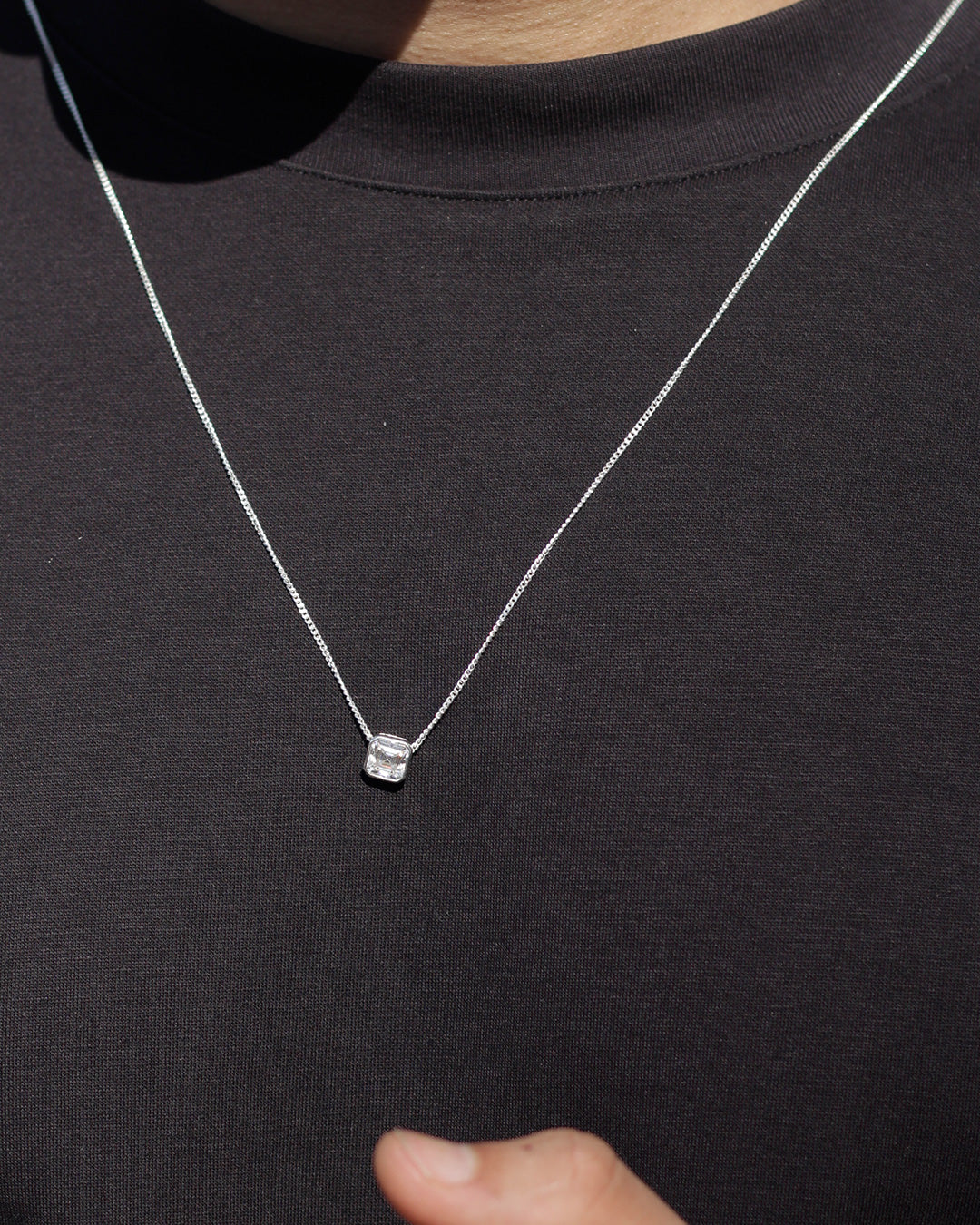 Radiant Square Solitaire Silver Bracelet