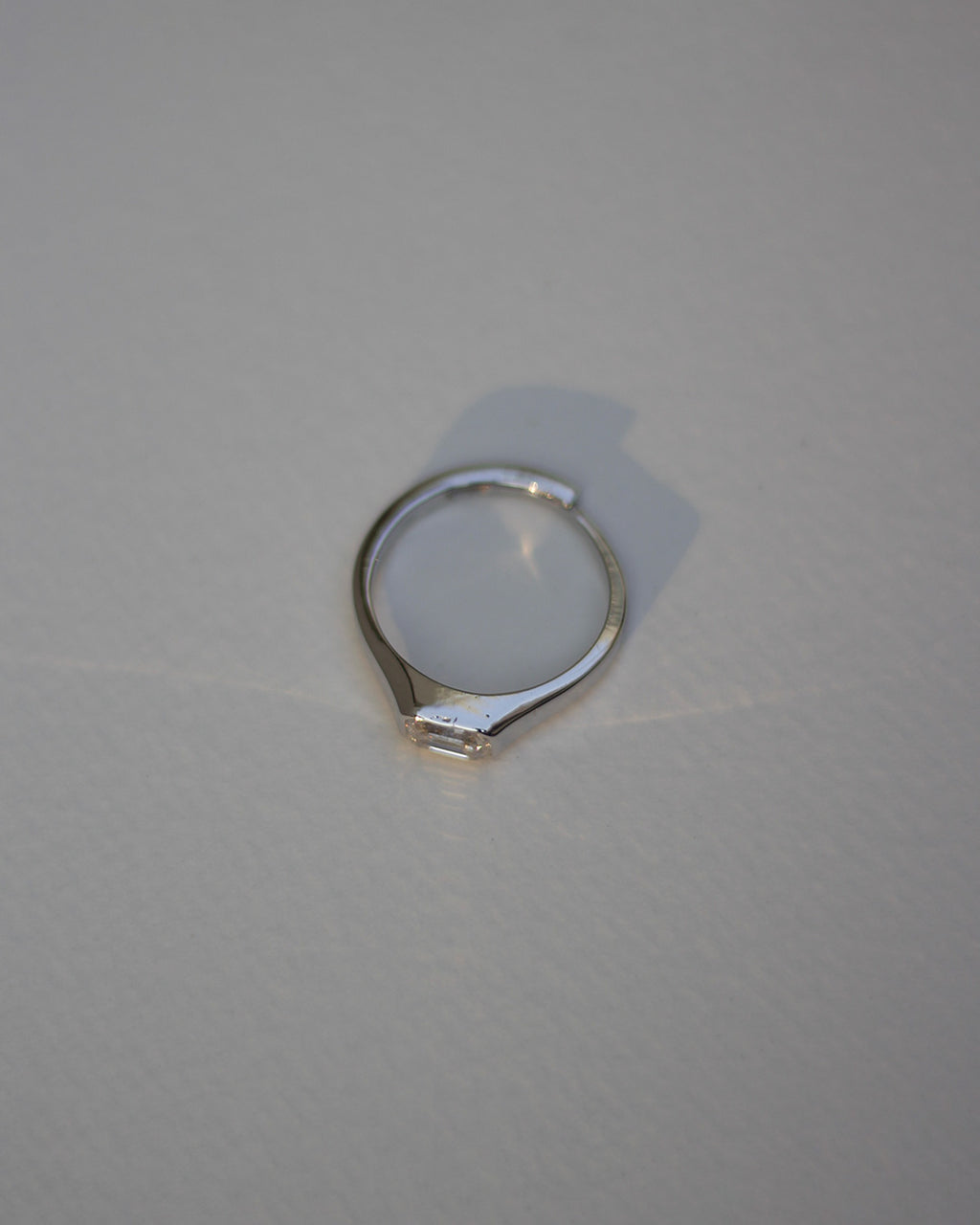 Vantage Emerald Silver Solitaire Ring