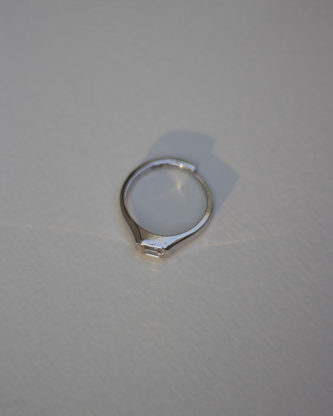 Vantage Emerald Silver Solitaire Ring