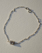 Radiant Square Solitaire Silver Bracelet