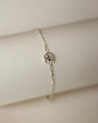Radiant Square Solitaire Silver Bracelet