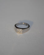 Core Square Silver Solitaire Ring