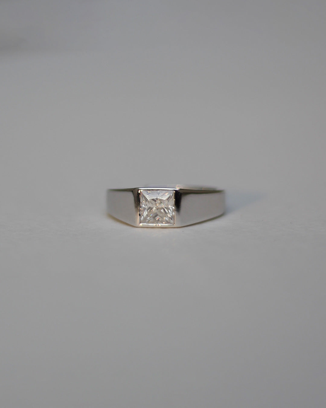 Core Square Silver Solitaire Ring