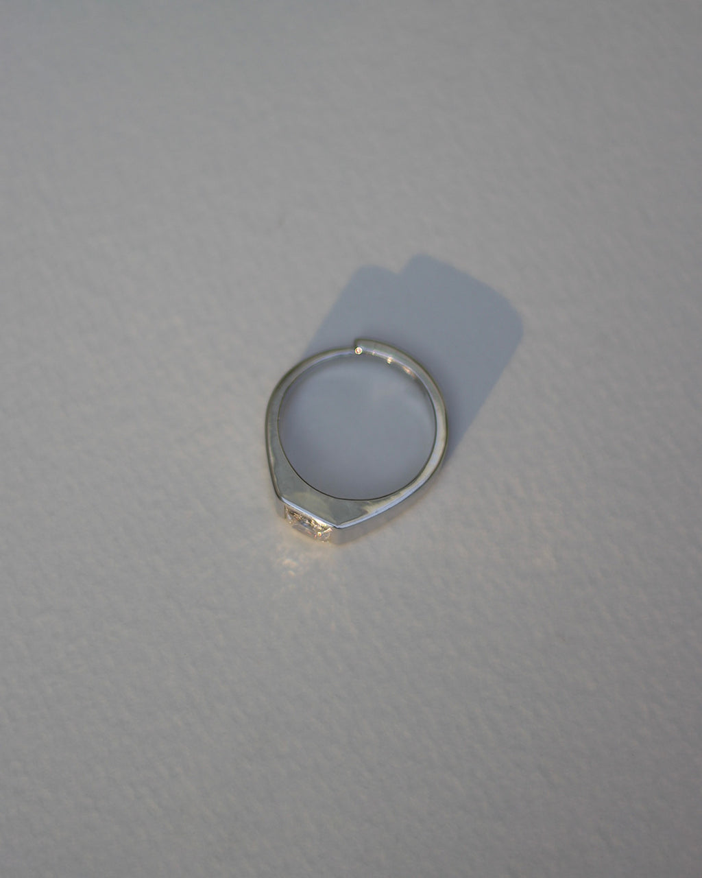 Core Square Silver Solitaire Ring