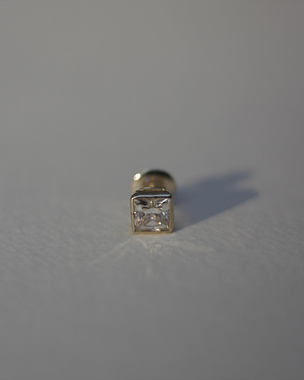 Zenith Square Silver Bezel Studs